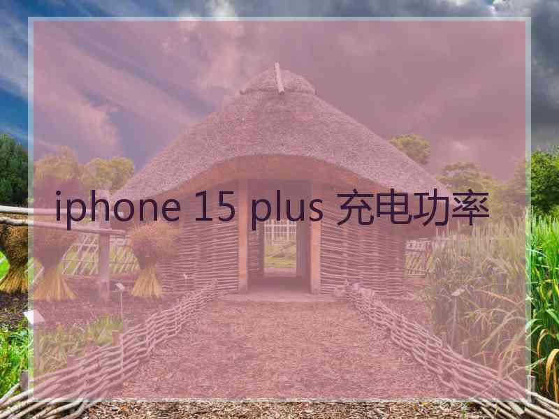 iphone 15 plus 充电功率