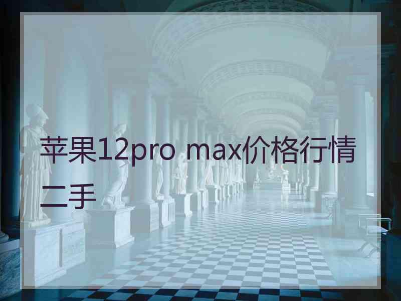 苹果12pro max价格行情二手