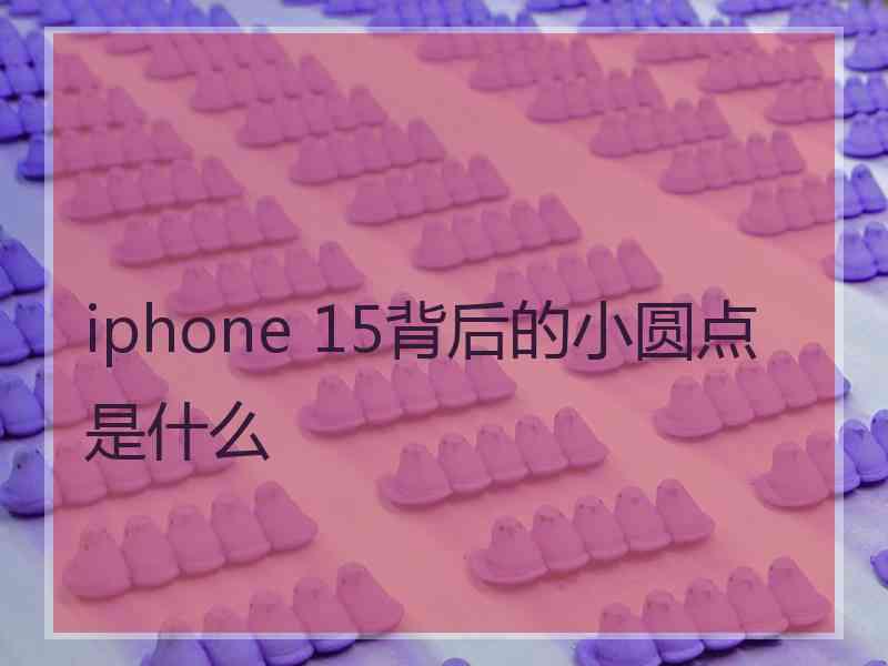 iphone 15背后的小圆点是什么