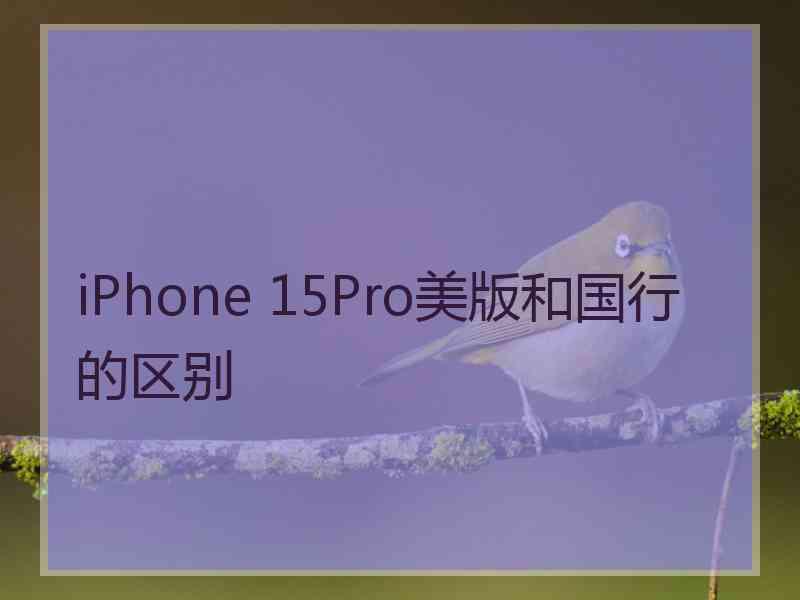 iPhone 15Pro美版和国行的区别