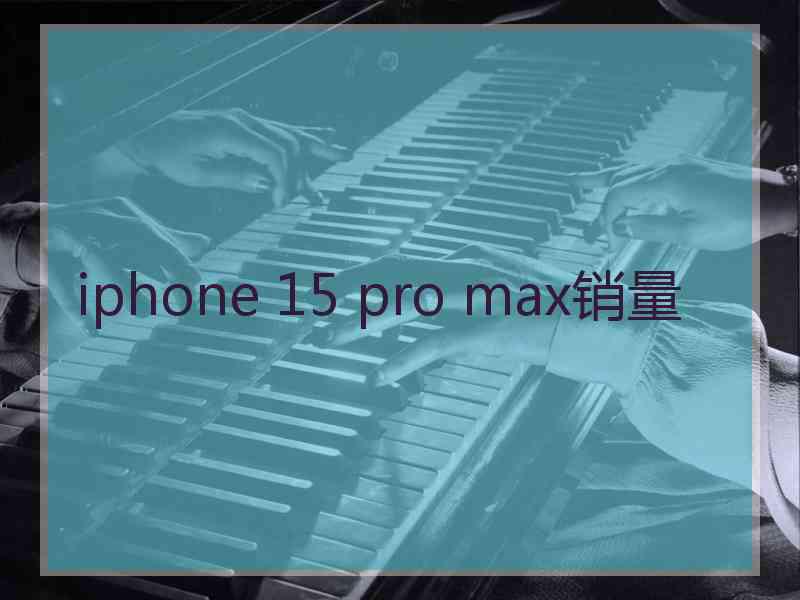 iphone 15 pro max销量