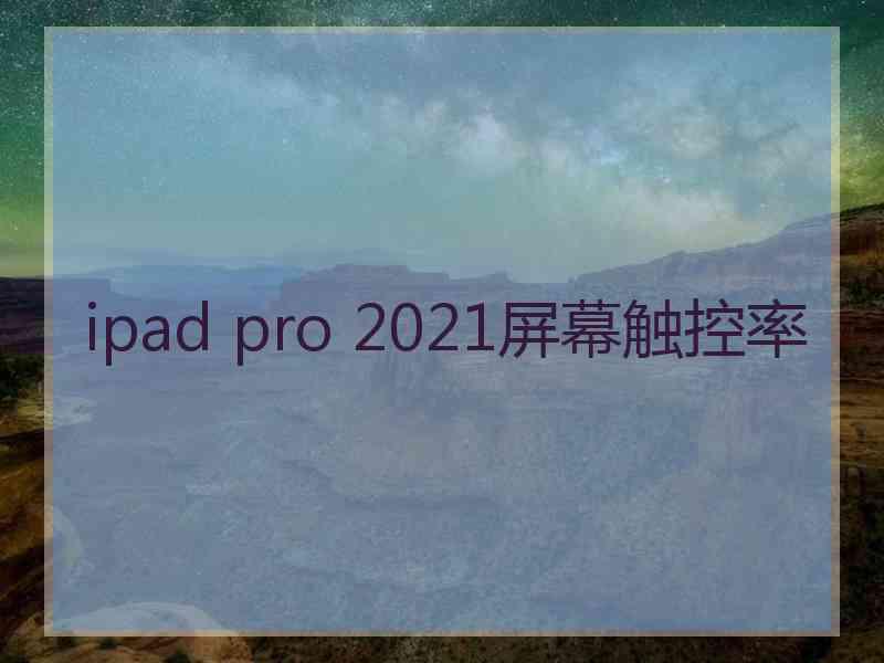 ipad pro 2021屏幕触控率