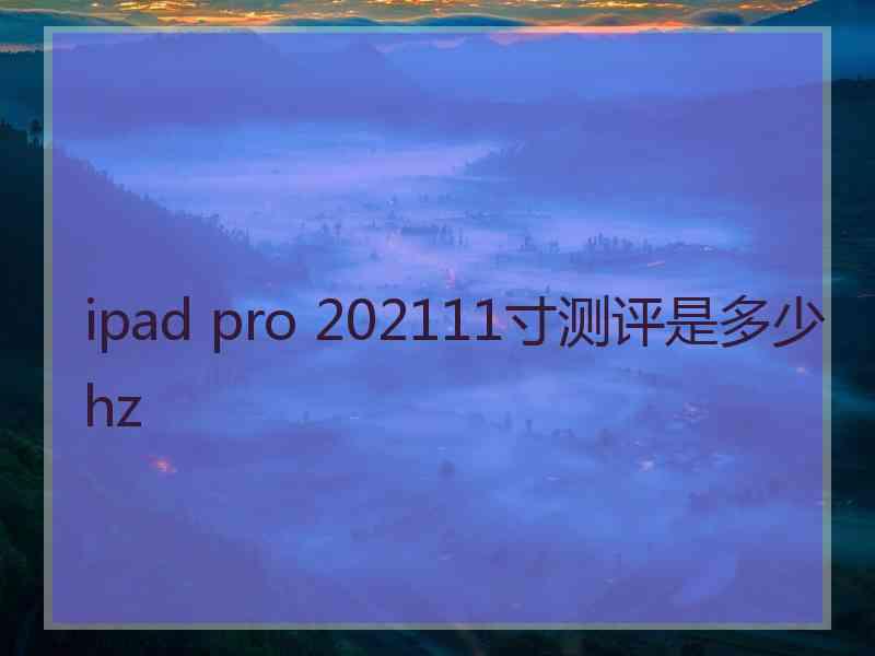 ipad pro 202111寸测评是多少hz