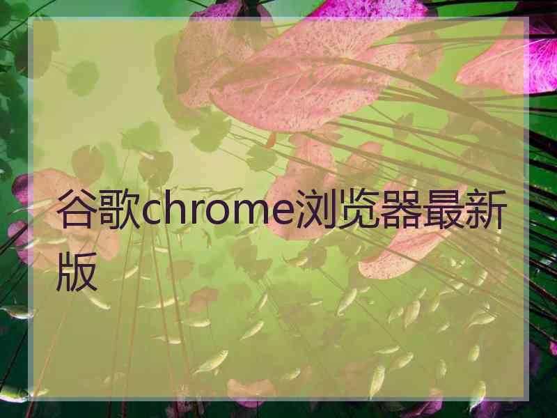 谷歌chrome浏览器最新版