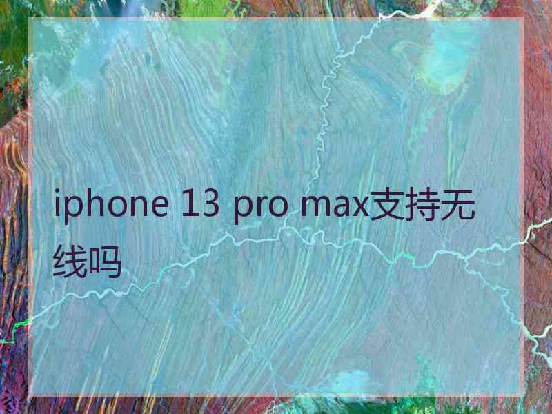 iphone 13 pro max支持无线吗