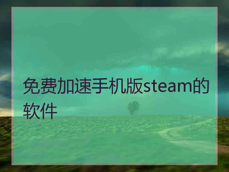 免费加速手机版steam的软件