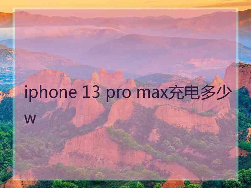 iphone 13 pro max充电多少w