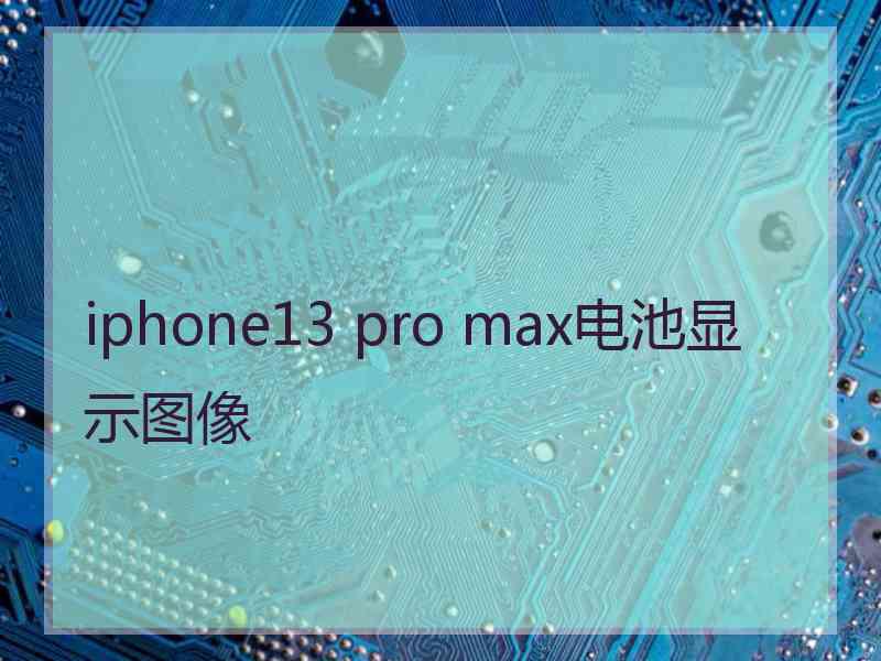 iphone13 pro max电池显示图像