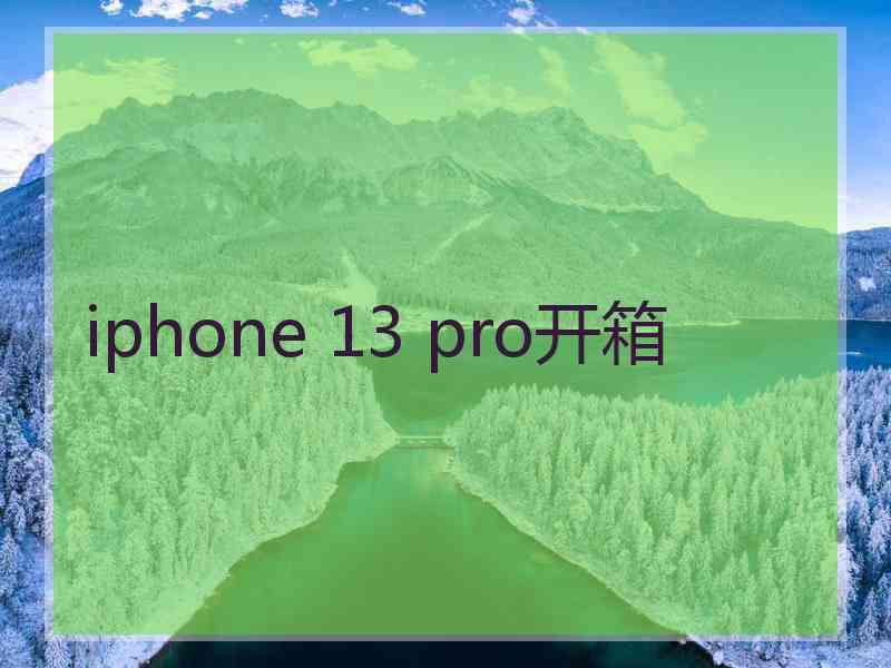 iphone 13 pro开箱