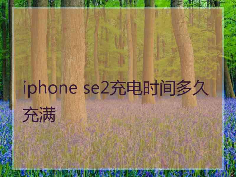 iphone se2充电时间多久充满