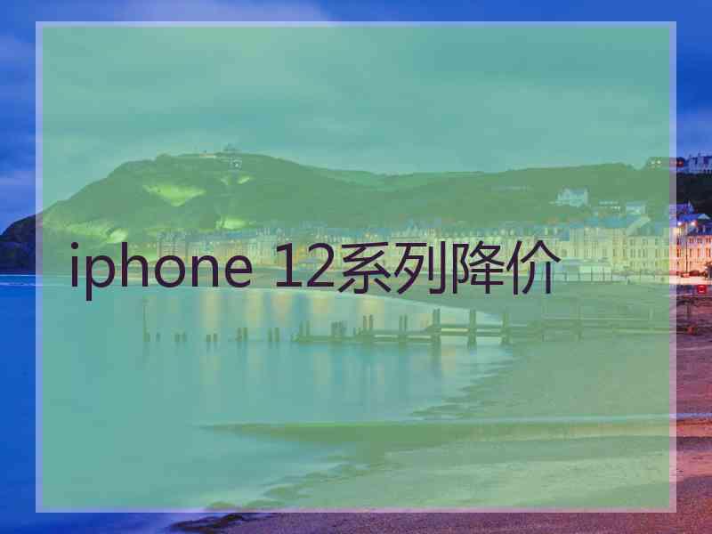 iphone 12系列降价