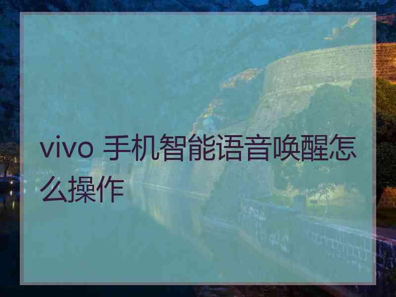 vivo 手机智能语音唤醒怎么操作