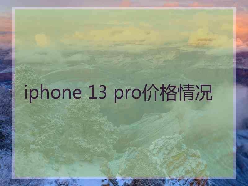 iphone 13 pro价格情况