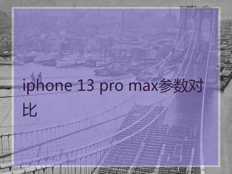 iphone 13 pro max参数对比