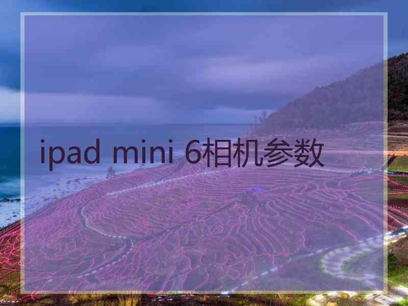 ipad mini 6相机参数