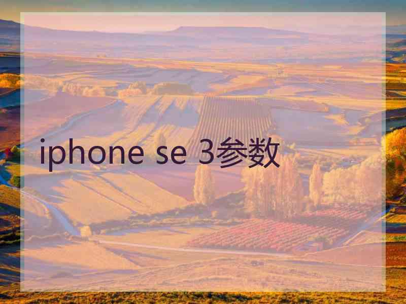 iphone se 3参数