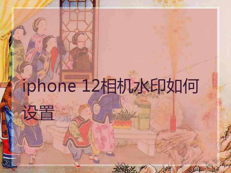 iphone 12相机水印如何设置