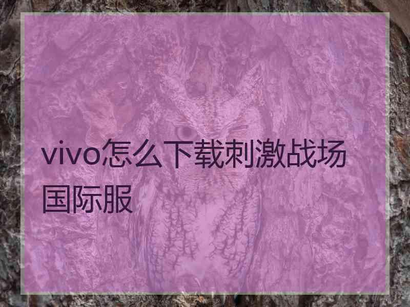 vivo怎么下载刺激战场国际服