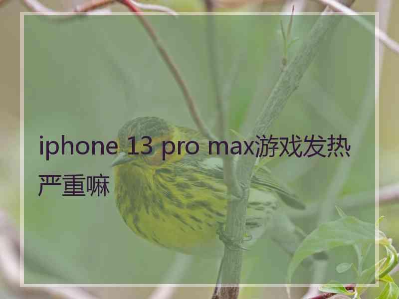 iphone 13 pro max游戏发热严重嘛