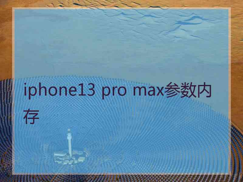 iphone13 pro max参数内存