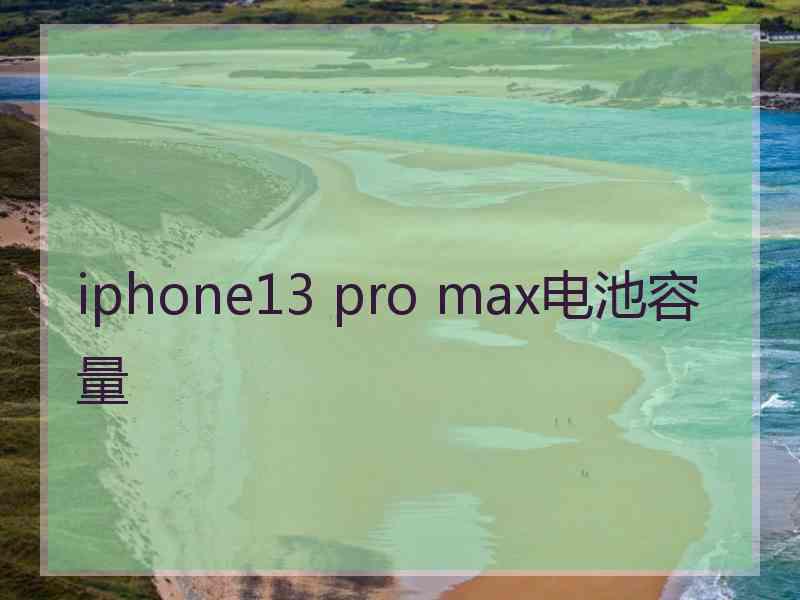 iphone13 pro max电池容量