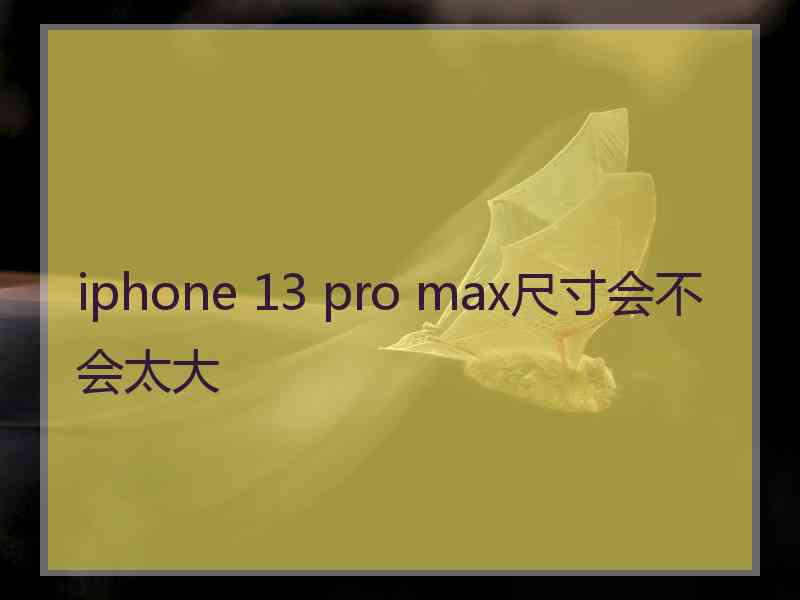 iphone 13 pro max尺寸会不会太大