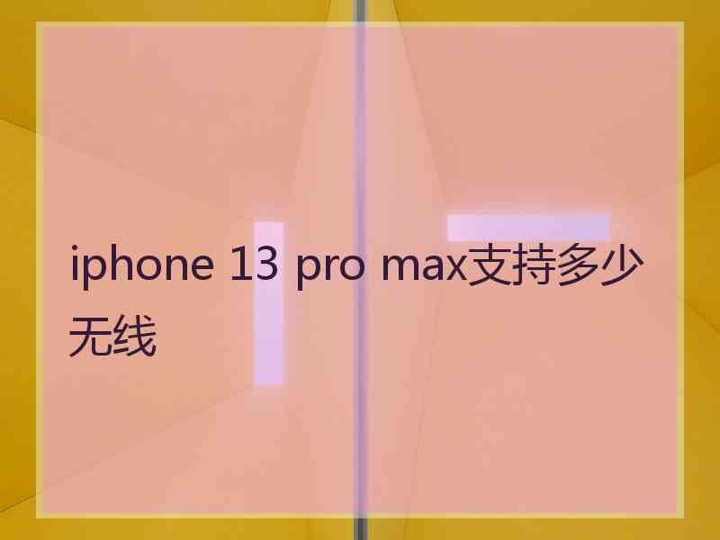 iphone 13 pro max支持多少无线