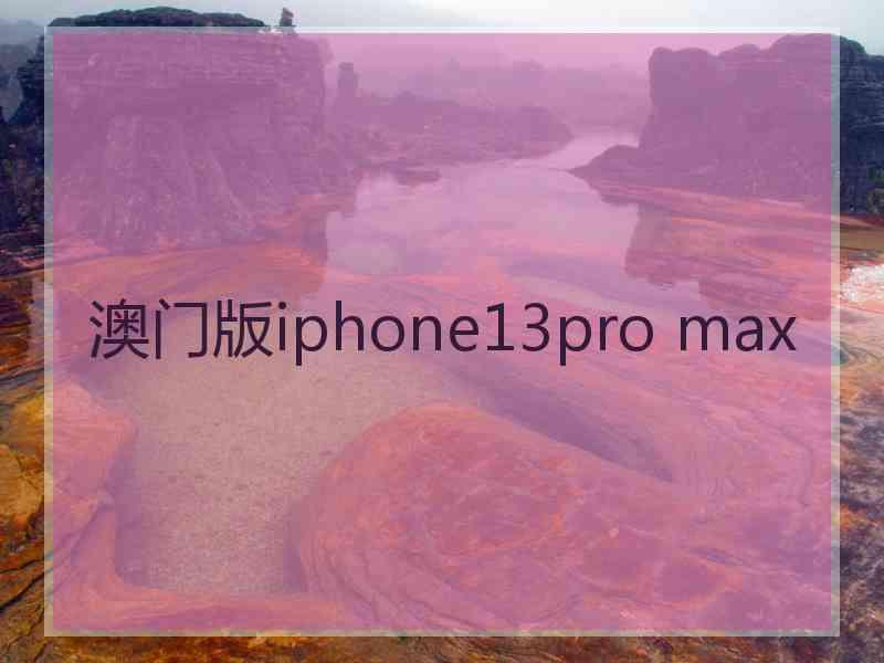 澳门版iphone13pro max