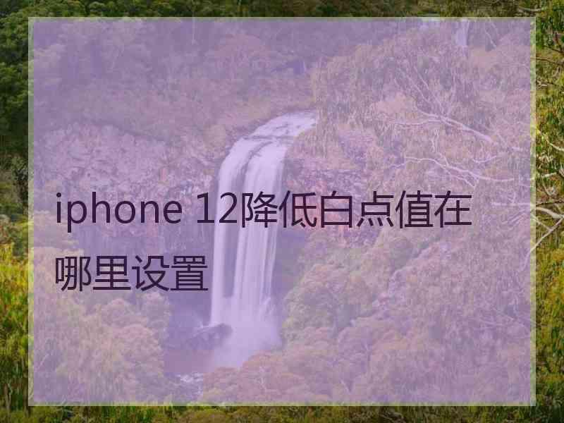 iphone 12降低白点值在哪里设置