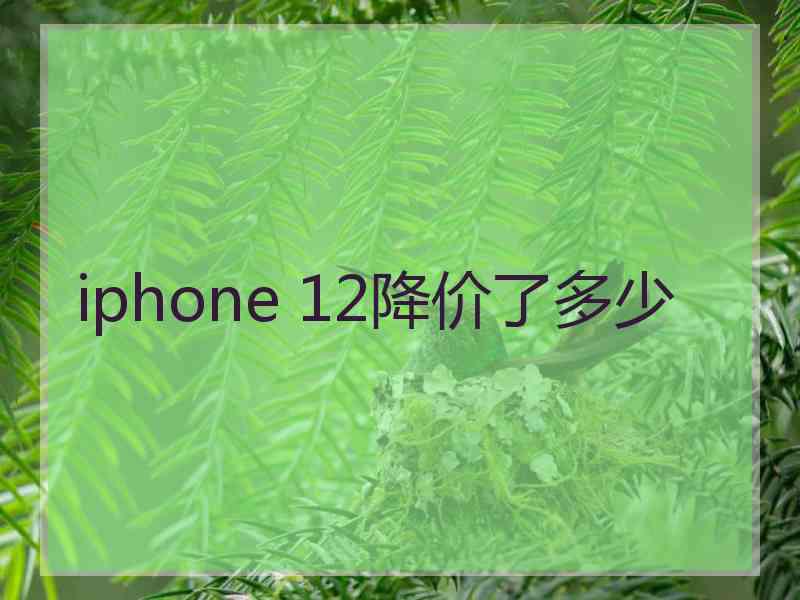 iphone 12降价了多少