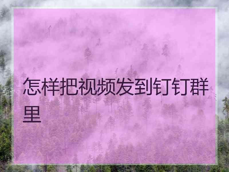 怎样把视频发到钉钉群里