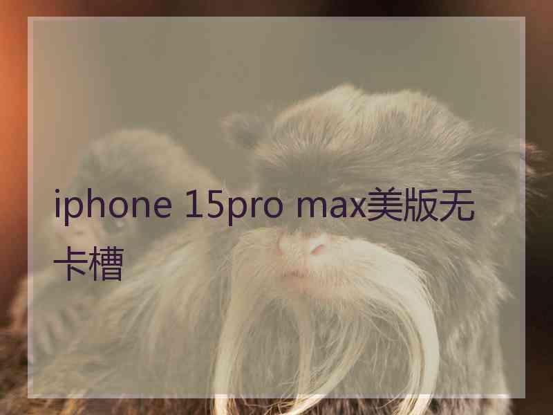 iphone 15pro max美版无卡槽