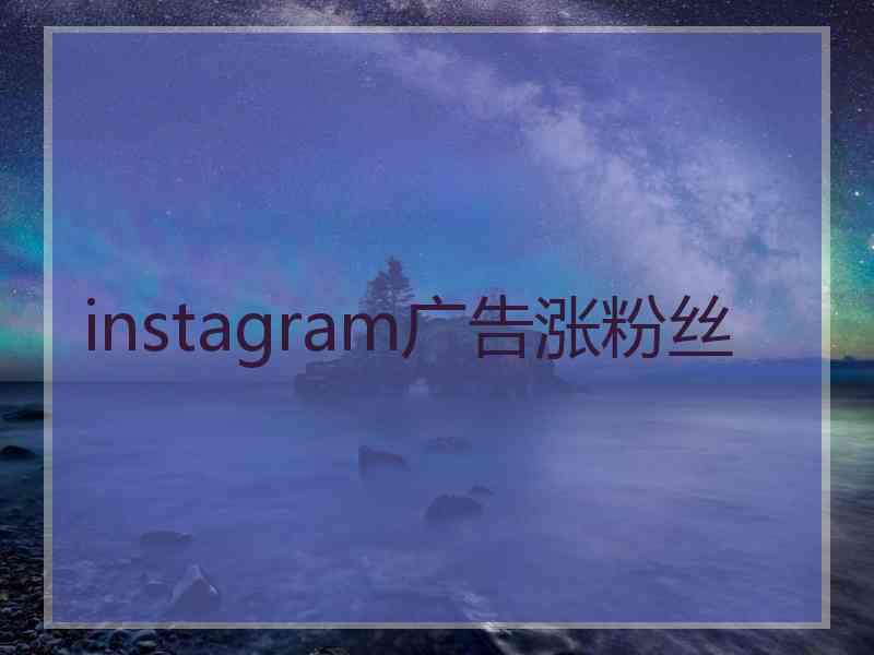 instagram广告涨粉丝