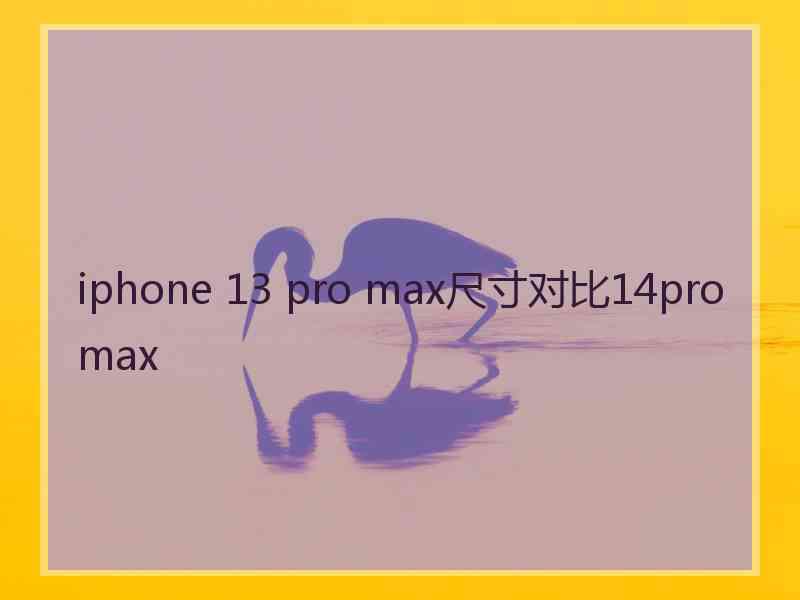 iphone 13 pro max尺寸对比14promax