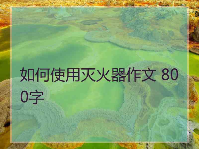 如何使用灭火器作文 800字