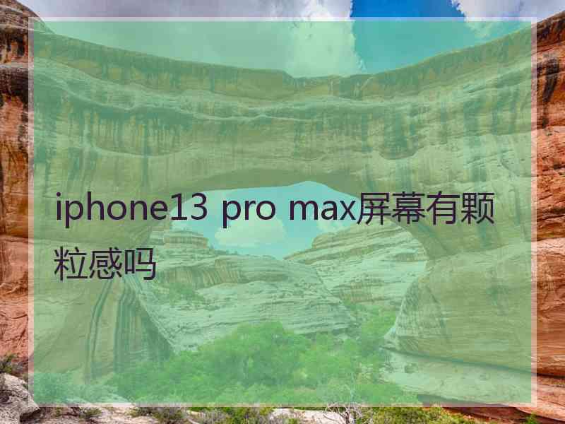 iphone13 pro max屏幕有颗粒感吗