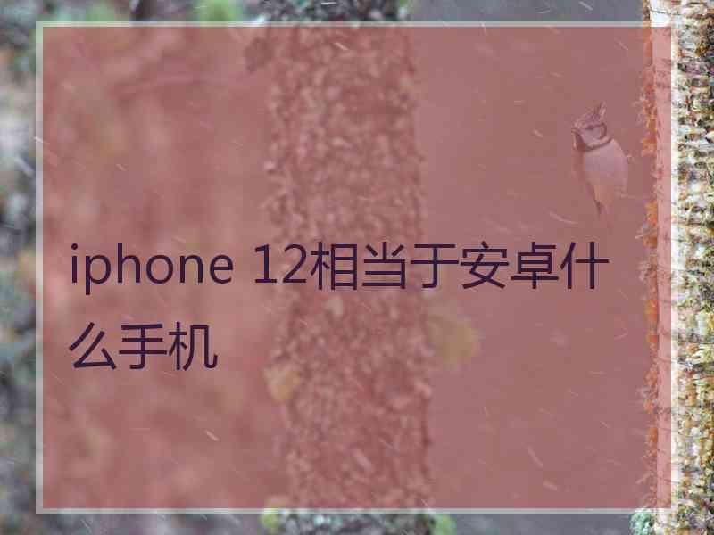 iphone 12相当于安卓什么手机