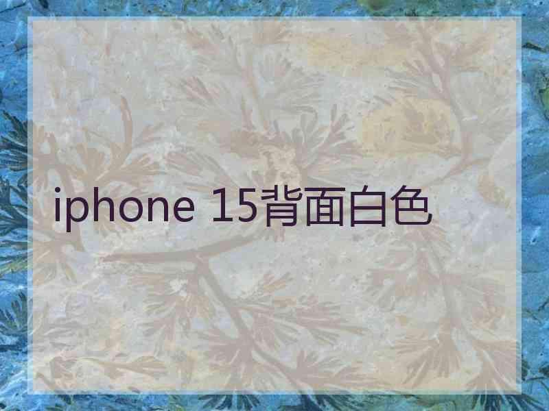 iphone 15背面白色