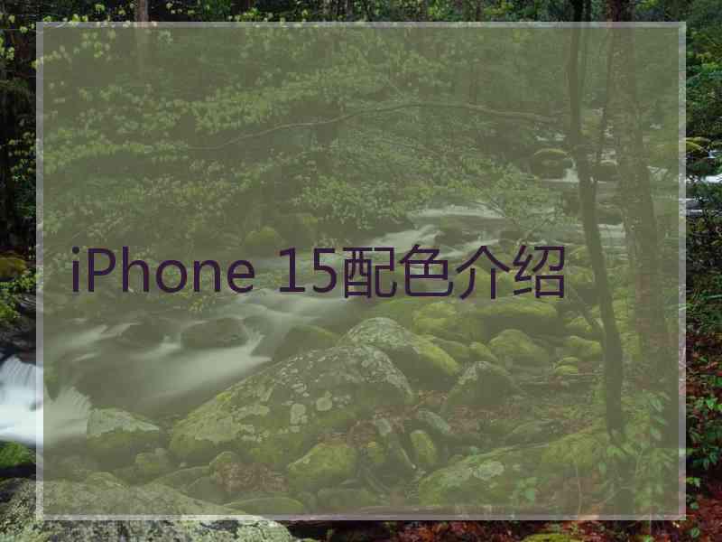 iPhone 15配色介绍