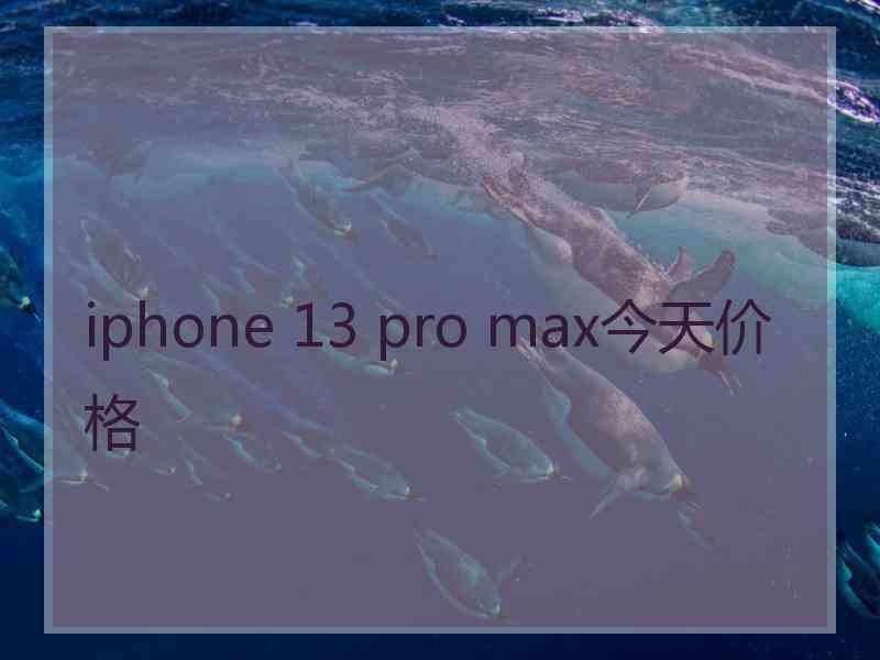 iphone 13 pro max今天价格