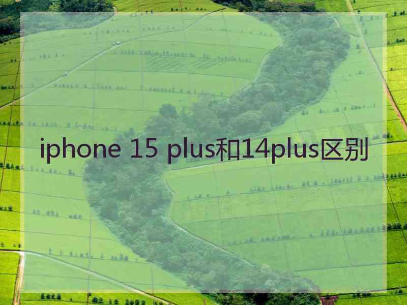 iphone 15 plus和14plus区别