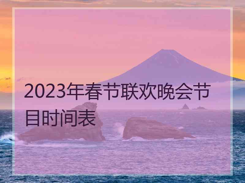 2023年春节联欢晚会节目时间表