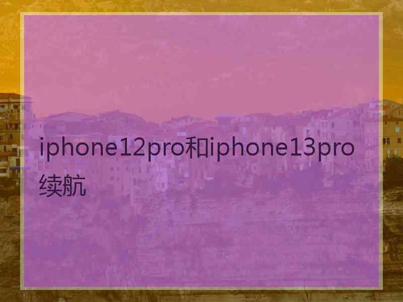 iphone12pro和iphone13pro续航