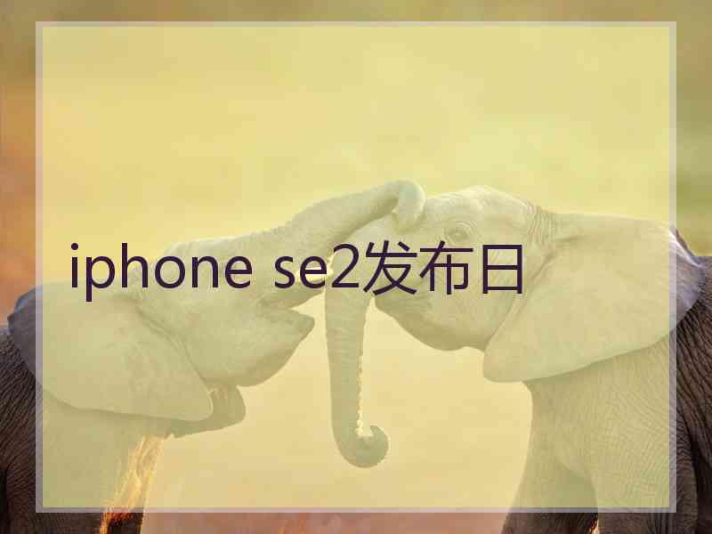 iphone se2发布日