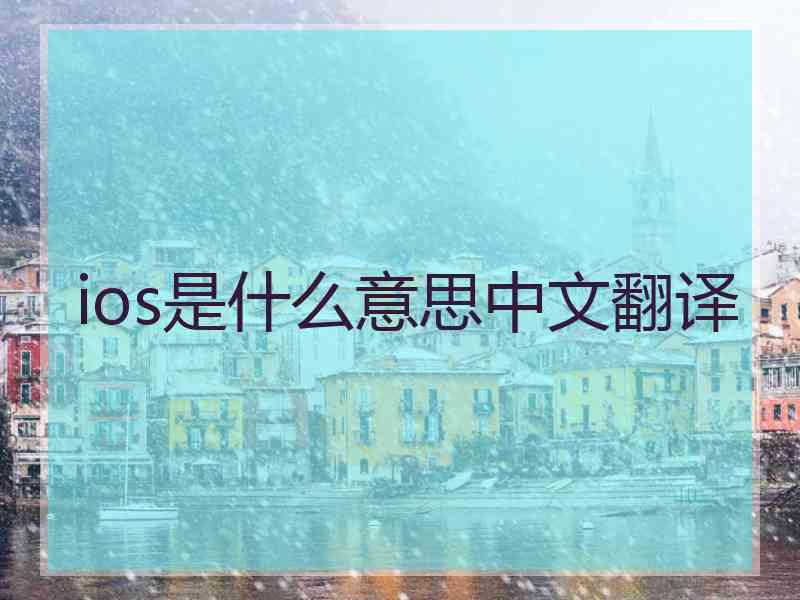 ios是什么意思中文翻译