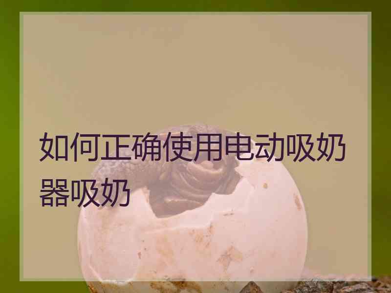 如何正确使用电动吸奶器吸奶