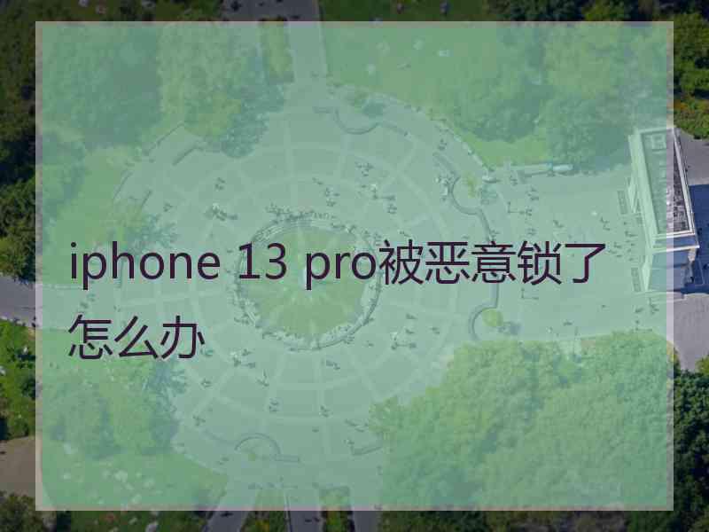 iphone 13 pro被恶意锁了怎么办