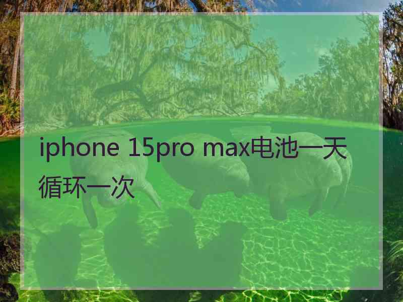 iphone 15pro max电池一天循环一次