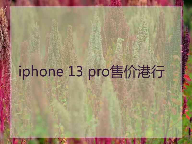 iphone 13 pro售价港行