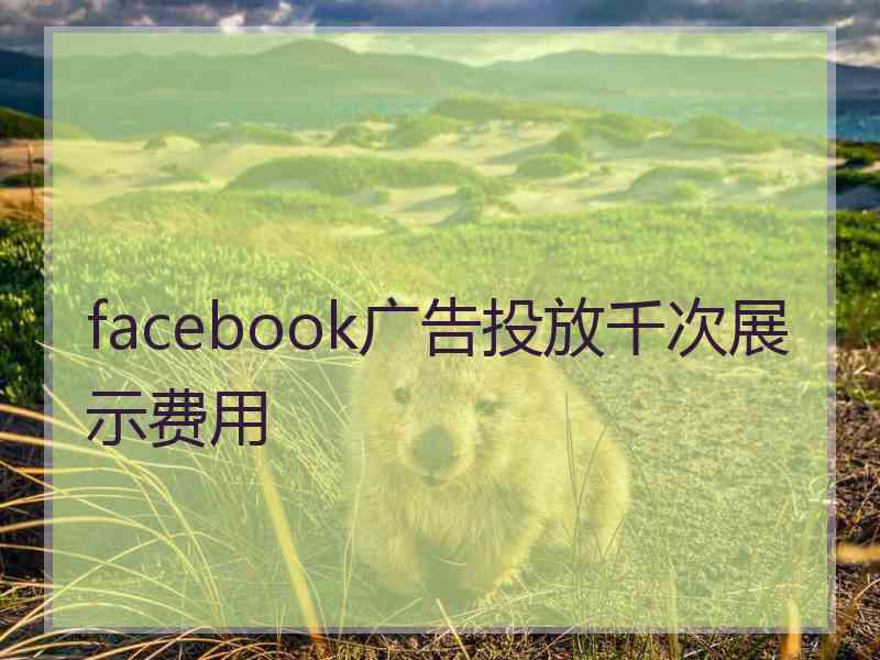 facebook广告投放千次展示费用